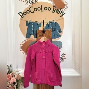 Osh Kosh B'gosh Pink Cable Knit Button-Up Cardigan